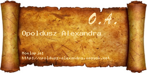 Opoldusz Alexandra névjegykártya